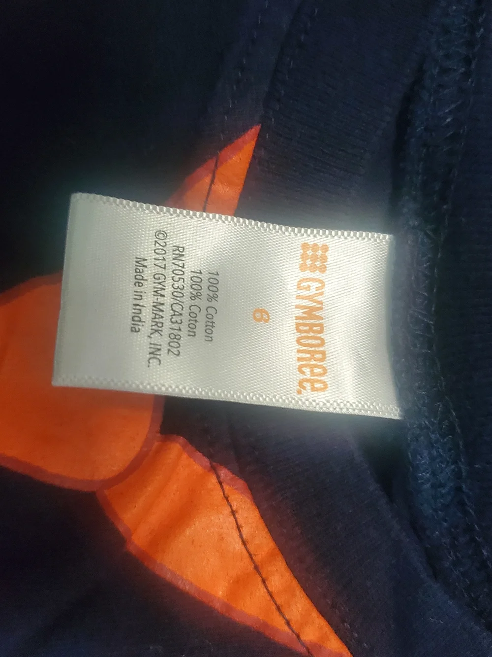 Gymboree Navy L/S Tee with Orange Turkey Tie